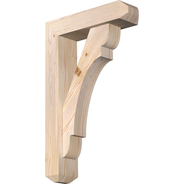 Ekena Millwork Olympic Craftsman Smooth Bracket w/ Offset Brace, Douglas Fir, 5 1/2"W x 20"D x 32"H BKT0604X20X32OLY04SDF - main
